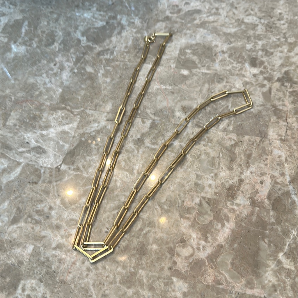 Long Paper Clip Necklace 15$